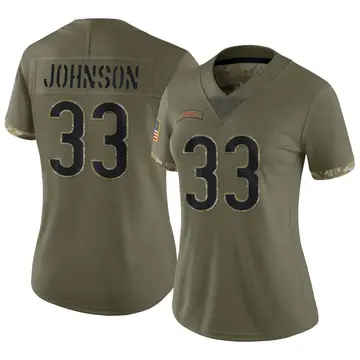 Nike Jaylon Johnson Women's Limited Chicago Bears Olive 2022 Salute To Service Jersey