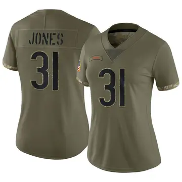 Nike Jaylon Jones Women's Limited Chicago Bears Olive 2022 Salute To Service Jersey