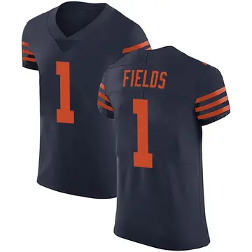 Nike Justin Fields Men's Elite Chicago Bears Navy Blue Alternate Vapor Untouchable Jersey