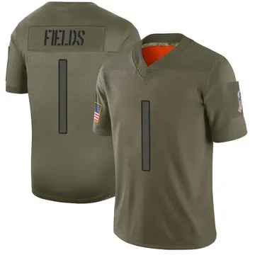 Nike Justin Fields Men's Limited Chicago Bears Camo 2019 Salute to Service Jersey