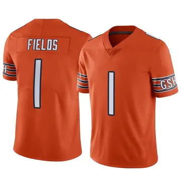Nike Justin Fields Men's Limited Chicago Bears Orange Alternate Vapor Jersey