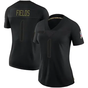Nike Justin Fields Women's Limited Chicago Bears Black 2020 Salute To Service Jersey