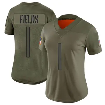 Nike Justin Fields Women's Limited Chicago Bears Camo 2019 Salute to Service Jersey