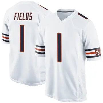 Nike Justin Fields Youth Game Chicago Bears White Jersey