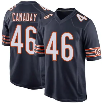 Nike Kameron Canaday Men's Game Chicago Bears Navy Team Color Jersey