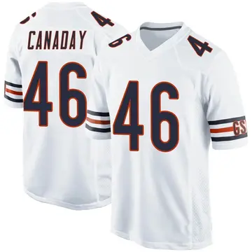 Nike Kameron Canaday Men's Game Chicago Bears White Jersey