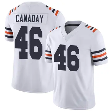 Nike Kameron Canaday Men's Limited Chicago Bears White Alternate Classic Vapor Jersey
