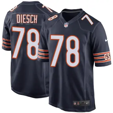 Nike Kellen Diesch Men's Game Chicago Bears Navy Team Color Jersey