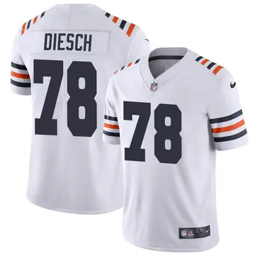Nike Kellen Diesch Men's Limited Chicago Bears White Alternate Classic Vapor Jersey