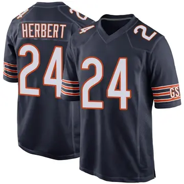 Nike Khalil Herbert Men's Game Chicago Bears Navy Team Color Jersey