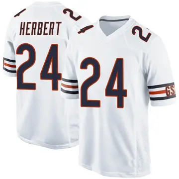 Nike Khalil Herbert Men's Game Chicago Bears White Jersey