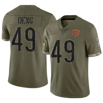 Nike Kuony Deng Youth Limited Chicago Bears Olive 2022 Salute To Service Jersey