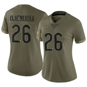 Nike Michael Ojemudia Women's Limited Chicago Bears Olive 2022 Salute To Service Jersey