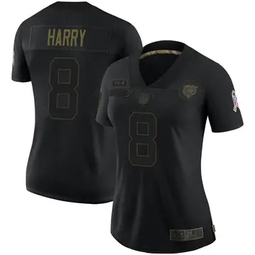 Nike N'Keal Harry Women's Limited Chicago Bears Black 2020 Salute To Service Jersey