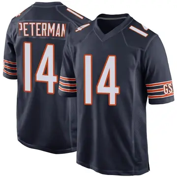 Nike Nathan Peterman Men's Game Chicago Bears Navy Team Color Jersey