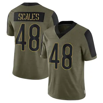 Nike Patrick Scales Men's Limited Chicago Bears Olive 2021 Salute To Service Jersey