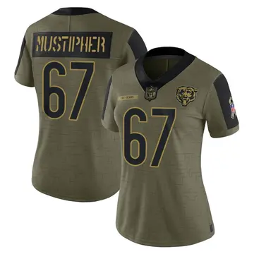 Nike Sam Mustipher Women's Limited Chicago Bears Olive 2021 Salute To Service Jersey