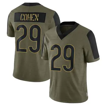 Nike Tarik Cohen Men's Limited Chicago Bears Olive 2021 Salute To Service Jersey