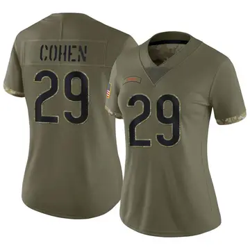 Nike Tarik Cohen Women's Limited Chicago Bears Olive 2022 Salute To Service Jersey