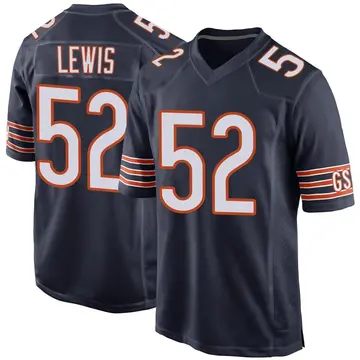 Nike Terrell Lewis Men's Game Chicago Bears Navy Team Color Jersey