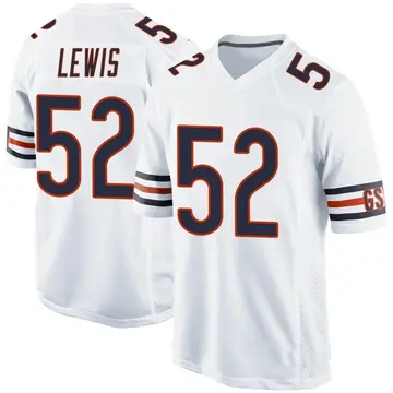 Nike Terrell Lewis Men's Game Chicago Bears White Jersey