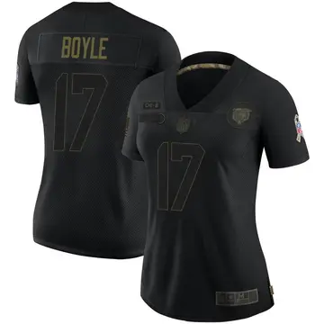 Nike Tim Boyle Women's Limited Chicago Bears Black 2020 Salute To Service Jersey