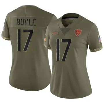 Nike Tim Boyle Women's Limited Chicago Bears Olive 2022 Salute To Service Jersey