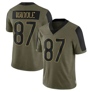 Nike Tom Waddle Men's Limited Chicago Bears Olive 2021 Salute To Service Jersey