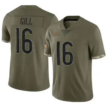 Nike Trenton Gill Men's Limited Chicago Bears Olive 2022 Salute To Service Jersey