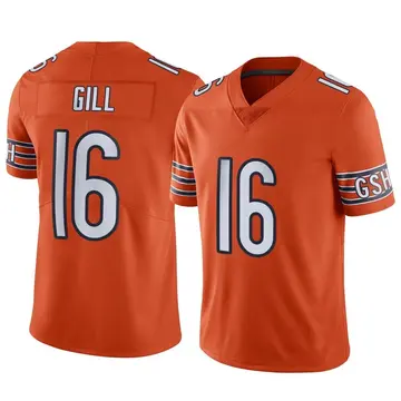 Nike Trenton Gill Men's Limited Chicago Bears Orange Alternate Vapor Jersey