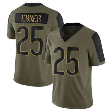 Nike Trestan Ebner Men's Limited Chicago Bears Olive 2021 Salute To Service Jersey