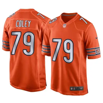 Nike Trevon Coley Men's Game Chicago Bears Orange Alternate Jersey