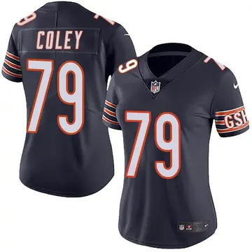 Nike Trevon Coley Women's Limited Chicago Bears Navy Team Color Vapor Untouchable Jersey