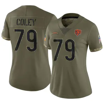 Nike Trevon Coley Women's Limited Chicago Bears Olive 2022 Salute To Service Jersey