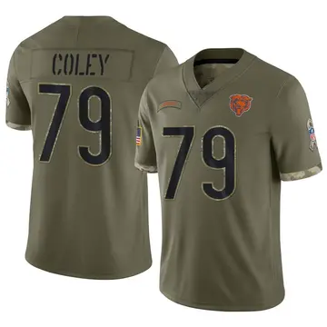 Nike Trevon Coley Youth Limited Chicago Bears Olive 2022 Salute To Service Jersey