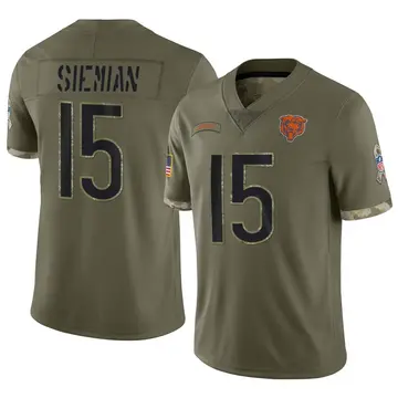 Nike Trevor Siemian Men's Limited Chicago Bears Olive 2022 Salute To Service Jersey